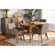 Baxton Studio Dorina Mid-Century Modern Gravel Fabric Upholstered and Walnut Brown Finished Wood 5-Piece Dining Set