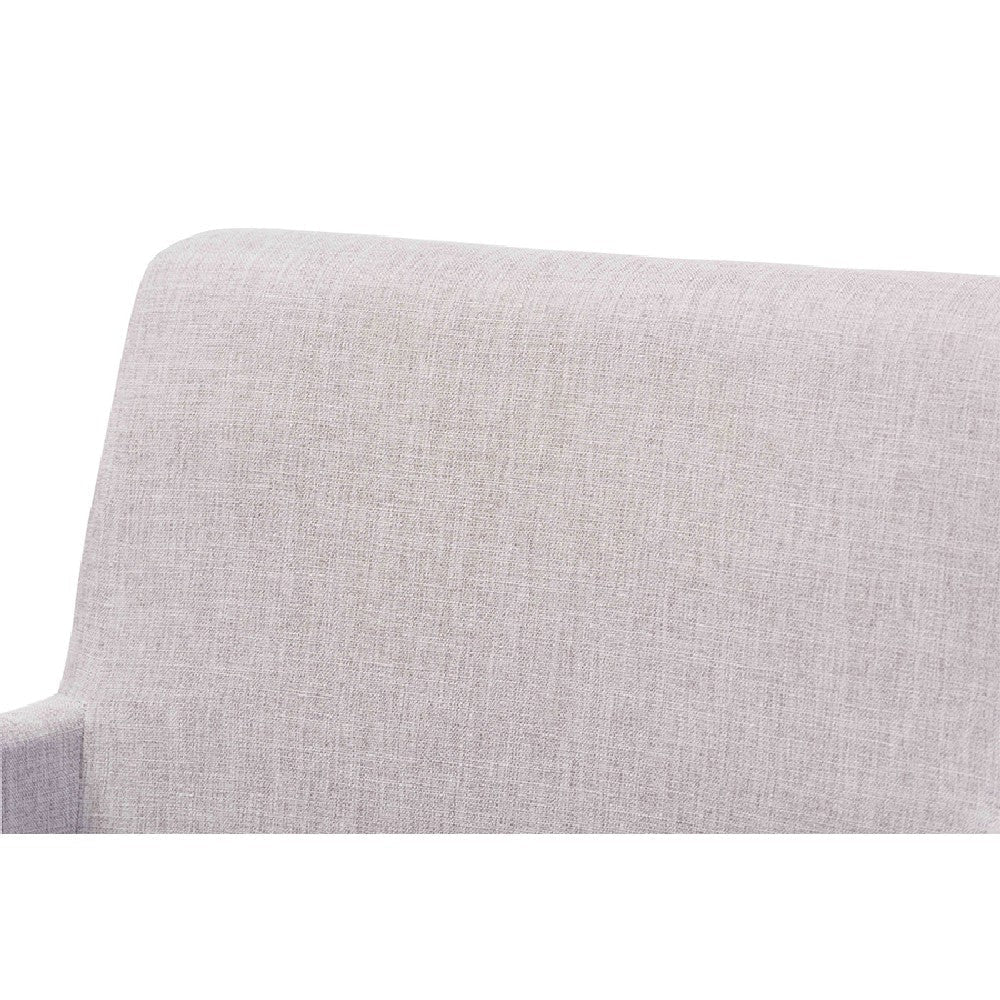 Baxton Studio Dorina Mid-Century Modern Greyish Beige Fabric Upholstered and Walnut Brown Finished Wood 5-Piece Dining Set