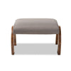 Baxton Studio Sandrine Modern and Contemporary Grey Fabric Upholstered Walnut Brown Finished Wood Ottoman