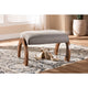 Baxton Studio Sandrine Modern and Contemporary Grey Fabric Upholstered Walnut Brown Finished Wood Ottoman