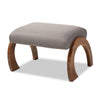Baxton Studio Sandrine Modern and Contemporary Grey Fabric Upholstered Walnut Brown Finished Wood Ottoman