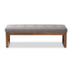 Baxton Studio Caramay Modern and Contemporary Grey Fabric Upholstered Walnut Brown Finished Wood Bench