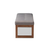 Baxton Studio Caramay Modern and Contemporary Grey Fabric Upholstered Walnut Brown Finished Wood Bench