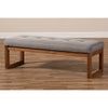 Baxton Studio Caramay Modern and Contemporary Grey Fabric Upholstered Walnut Brown Finished Wood Bench