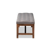 Baxton Studio Ainsley Modern and Contemporary Grey Fabric Upholstered Walnut Finished Solid Rubberwood Bench