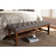 Baxton Studio Ainsley Modern and Contemporary Grey Fabric Upholstered Walnut Finished Solid Rubberwood Bench