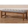 Baxton Studio Ainsley Modern and Contemporary Grey Fabric Upholstered Walnut Finished Solid Rubberwood Bench
