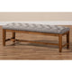 Baxton Studio Ainsley Modern and Contemporary Grey Fabric Upholstered Walnut Finished Solid Rubberwood Bench