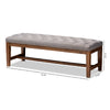 Baxton Studio Ainsley Modern and Contemporary Grey Fabric Upholstered Walnut Finished Solid Rubberwood Bench