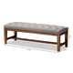 Baxton Studio Ainsley Modern and Contemporary Grey Fabric Upholstered Walnut Finished Solid Rubberwood Bench