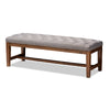 Baxton Studio Ainsley Modern and Contemporary Grey Fabric Upholstered Walnut Finished Solid Rubberwood Bench