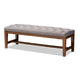 Baxton Studio Ainsley Modern and Contemporary Grey Fabric Upholstered Walnut Finished Solid Rubberwood Bench
