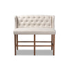 Baxton Studio Alira Modern and Contemporary Beige Fabric Upholstered Walnut Finished Wood Button Tufted Bar Stool Bench