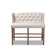 Baxton Studio Alira Modern and Contemporary Beige Fabric Upholstered Walnut Finished Wood Button Tufted Bar Stool Bench