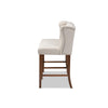 Baxton Studio Alira Modern and Contemporary Beige Fabric Upholstered Walnut Finished Wood Button Tufted Bar Stool Bench
