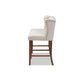 Baxton Studio Alira Modern and Contemporary Beige Fabric Upholstered Walnut Finished Wood Button Tufted Bar Stool Bench