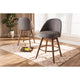 Baxton Studio Carra Mid-Century Modern Grey Fabric Upholstered Walnut-Finished Wood Swivel Counter Stool Set of 2