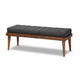 Baxton Studio Linus Mid-Century Modern Dark Grey Fabric Upholstered and Button Tufted Wood Bench WHI-BBT5363-Dark-Grey-Bench