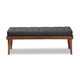 Baxton Studio Linus Mid-Century Modern Dark Grey Fabric Upholstered and Button Tufted Wood Bench WHI-BBT5363-Dark-Grey-Bench