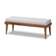 Baxton Studio Linus Mid-Century Modern Greyish Beige Fabric Upholstered and Button Tufted Wood Bench WHI-BBT5363-Greyish-Beige-Bench