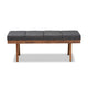 Baxton Studio Larisa Mid-Century Modern Charcoal Fabric Upholstered Wood Bench