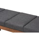 Baxton Studio Larisa Mid-Century Modern Charcoal Fabric Upholstered Wood Bench