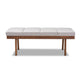 Baxton Studio Larisa Mid-Century Modern Grayish Beige Fabric Upholstered Wood Bench