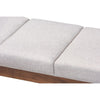 Baxton Studio Larisa Mid-Century Modern Grayish Beige Fabric Upholstered Wood Bench