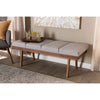 Baxton Studio Larisa Mid-Century Modern Grayish Beige Fabric Upholstered Wood Bench