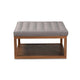 Baxton Studio Alvere Modern and Contemporary Grey Fabric Upholstered Walnut Finished Cocktail Ottoman