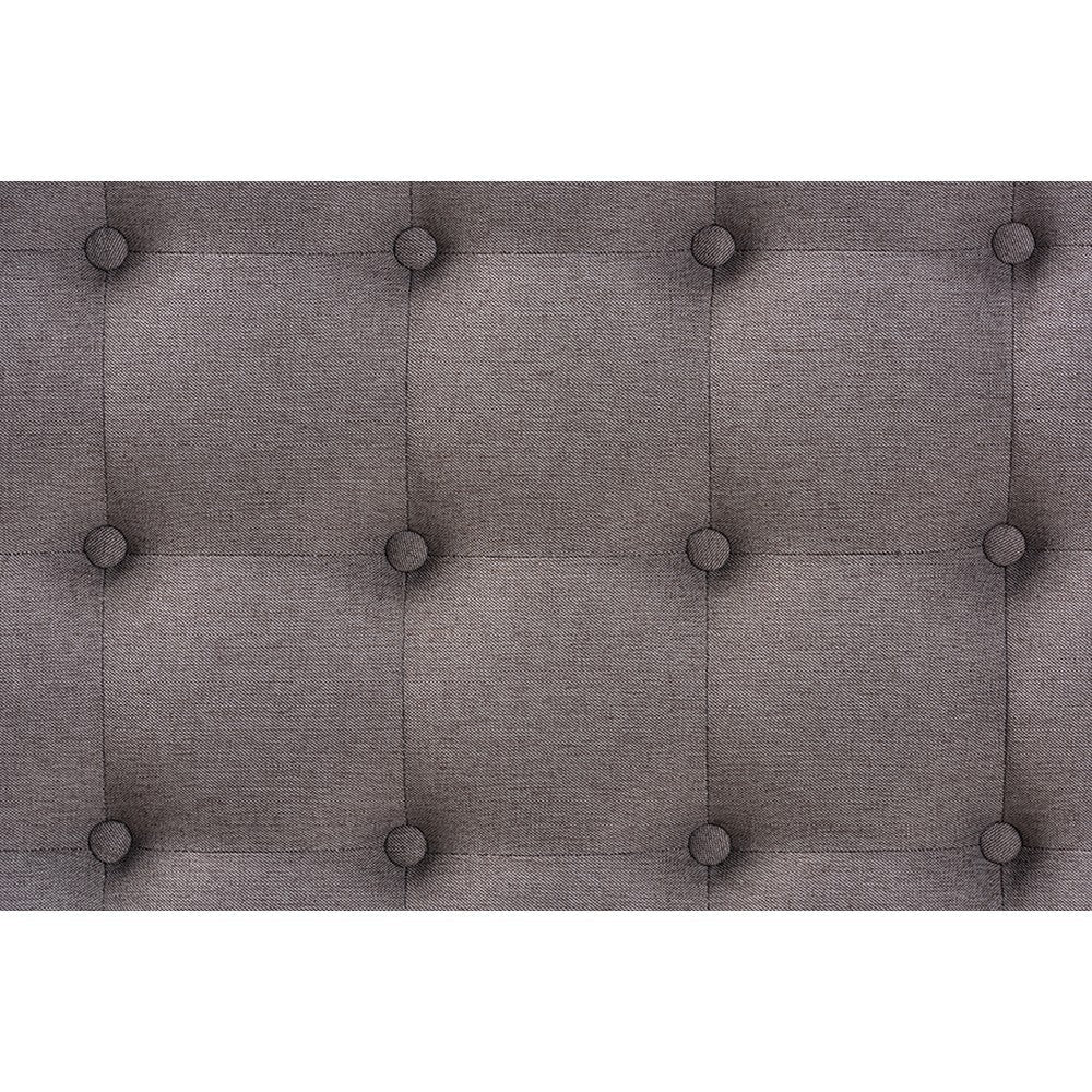 Baxton Studio Alvere Modern and Contemporary Grey Fabric Upholstered Walnut Finished Cocktail Ottoman