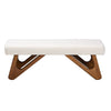 Baxton Studio Rika Japandi Cream Boucle Fabric and Walnut Brown Finished Wood Bench WHI-BBT5367-Cream-Walnut-Bench