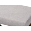Baxton Studio Rika Mid-Century Modern Greyish Beige Fabric Upholstered Walnut Brown Finished Boomerang Bench