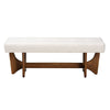 Baxton Studio Theo Japandi Cream Boucle Fabric and Walnut Brown Finished Wood Bench WHI-BBT5368-Cream-Walnut-Bench