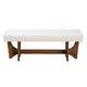 Baxton Studio Theo Japandi Cream Boucle Fabric and Walnut Brown Finished Wood Bench WHI-BBT5368-Cream-Walnut-Bench
