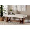 Baxton Studio Theo Japandi Cream Boucle Fabric and Walnut Brown Finished Wood Bench WHI-BBT5368-Cream-Walnut-Bench