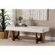 Baxton Studio Theo Japandi Cream Boucle Fabric and Walnut Brown Finished Wood Bench WHI-BBT5368-Cream-Walnut-Bench