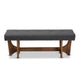Baxton Studio Theo Mid-Century Modern Dark Grey Fabric Upholstered Walnut Finished Bench WHI-BBT5368-Dark-Grey-Walnut-Bench
