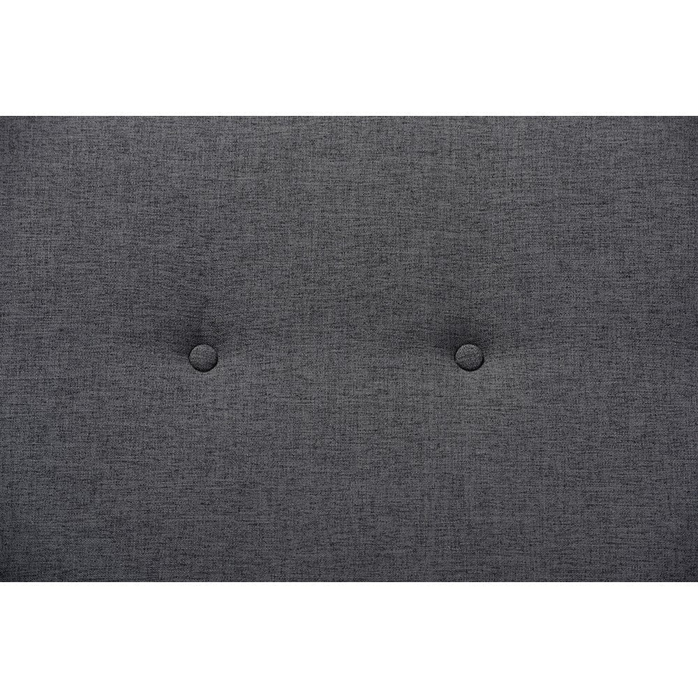 Baxton Studio Theo Mid-Century Modern Dark Grey Fabric Upholstered Walnut Finished Bench WHI-BBT5368-Dark-Grey-Walnut-Bench