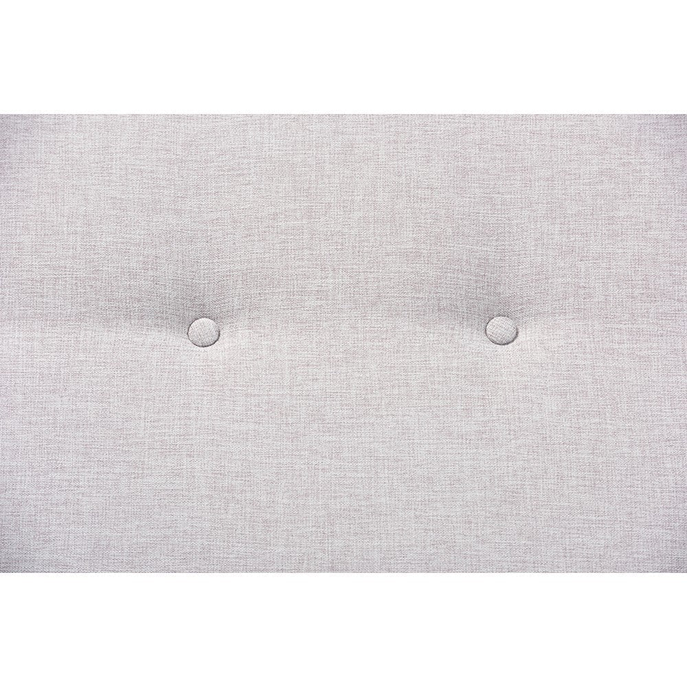 Baxton Studio Theo Mid-Century Modern Greyish Beige Fabric Upholstered Walnut Finished Bench WHI-BBT5368-Greyish-Beige-Walnut-Bench