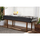 Baxton Studio Arne Mid-Century Modern Dark Grey Fabric Upholstered Walnut Finished Bench