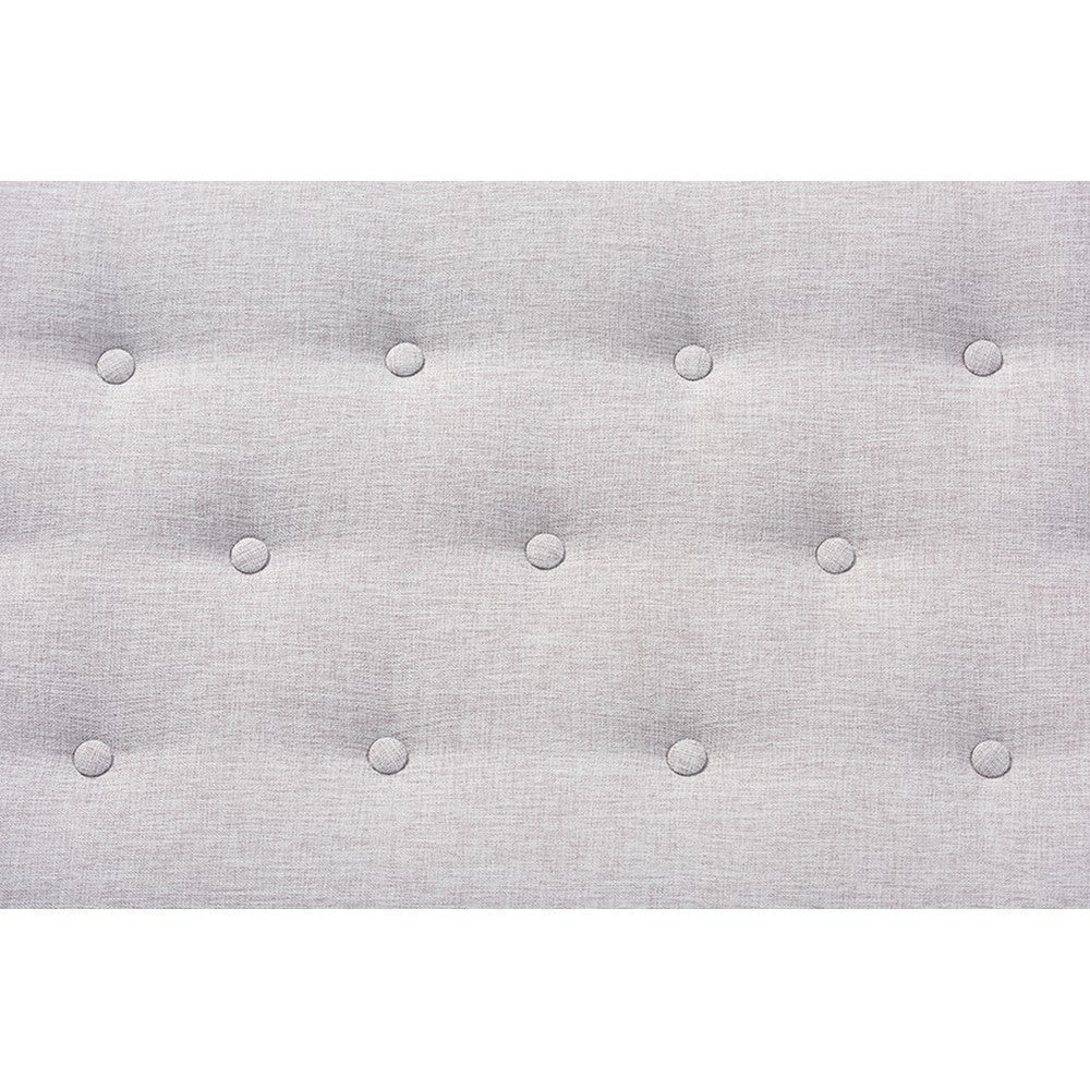 Baxton Studio Arne Mid-Century Modern Greyish Beige Fabric Upholstered Walnut Finished Bench