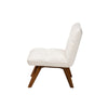 Baxton Studio Darielle Japandi Cream Boucle Fabric and Walnut Brown Finished Rubberwood Accent Chair WHI-BBT5453-Maya-Cream-Walnut-CC