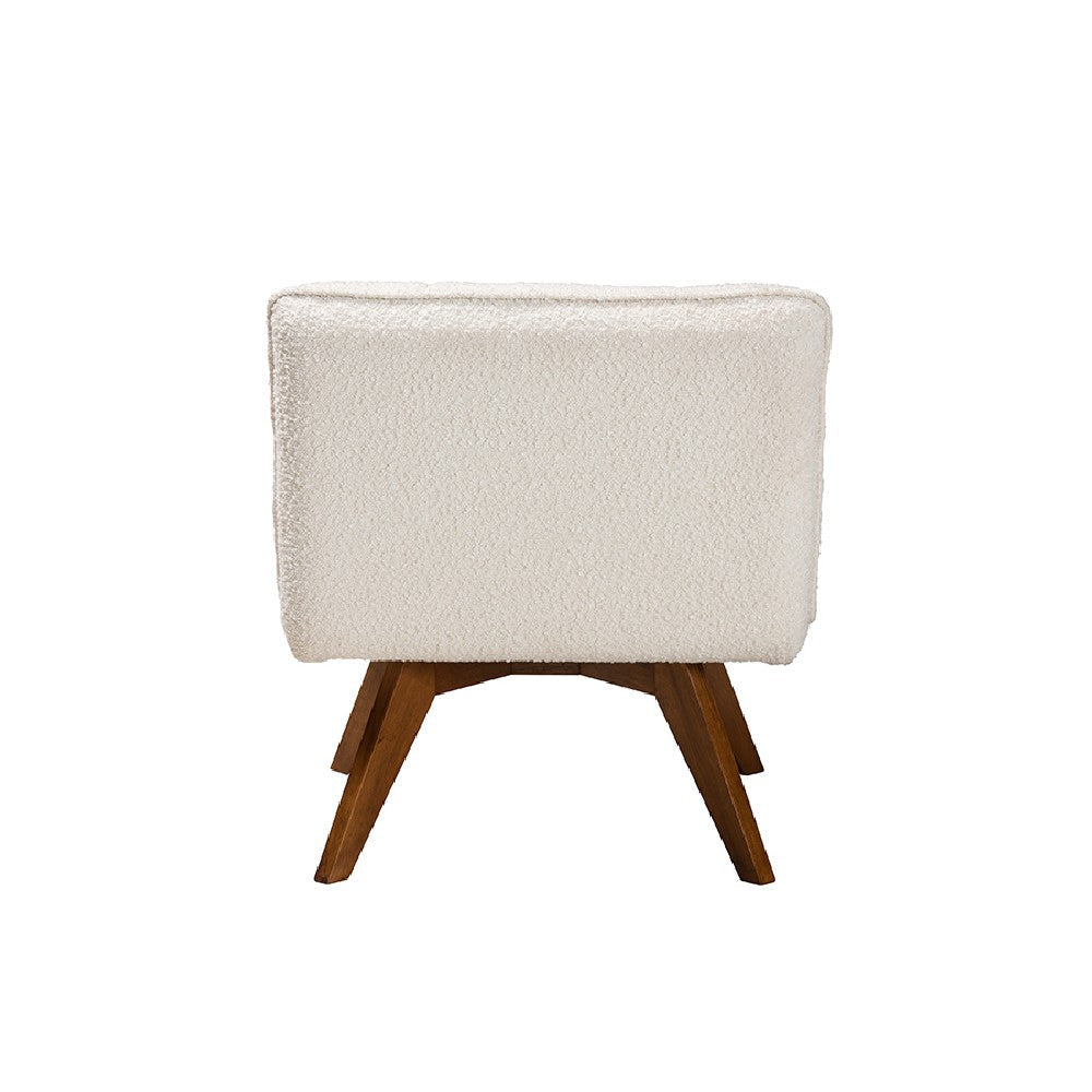 Baxton Studio Darielle Japandi Cream Boucle Fabric and Walnut Brown Finished Rubberwood Accent Chair WHI-BBT5453-Maya-Cream-Walnut-CC