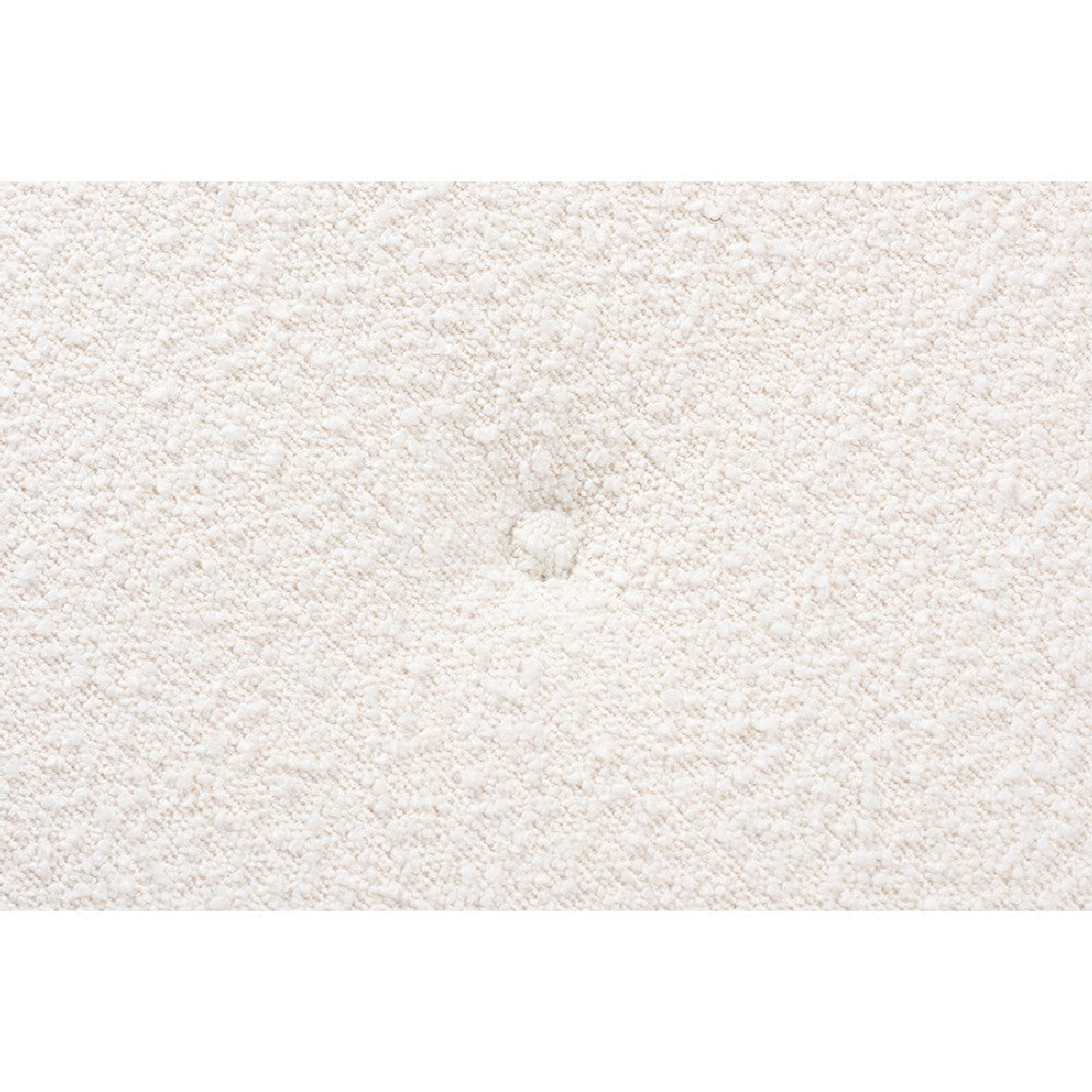 Baxton Studio Iliana Japandi Cream Boucle Fabric and Walnut Brown Finished Rubberwood Ottoman Footstool WHI-BBT5454-Maya-Cream-Walnut-Stool