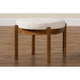 Baxton Studio Iliana Japandi Cream Boucle Fabric and Walnut Brown Finished Rubberwood Ottoman Footstool WHI-BBT5454-Maya-Cream-Walnut-Stool