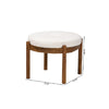 Baxton Studio Iliana Japandi Cream Boucle Fabric and Walnut Brown Finished Rubberwood Ottoman Footstool