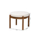 Baxton Studio Iliana Japandi Cream Boucle Fabric and Walnut Brown Finished Rubberwood Ottoman Footstool