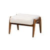Baxton Studio Jeanine Japandi Cream Boucle Fabric and Walnut Brown Finished Rubberwood Ottoman Footstool WHI-BBT5455-Maya-Cream-Walnut-Stool