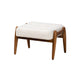 Baxton Studio Jeanine Japandi Cream Boucle Fabric and Walnut Brown Finished Rubberwood Ottoman Footstool WHI-BBT5455-Maya-Cream-Walnut-Stool